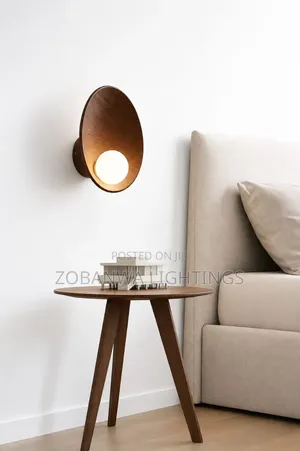 Nordic Wooden Wall Lamp 2 Colors Round Shade Minimalist