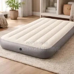 Twin-Size Single-High Inflatable Airbed With Hand Pump