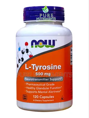 NOW L-Tyrosine 500mg 120 Capsules_ Focus Mental Support