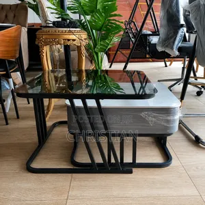 Glass Top Center Table With Drawer