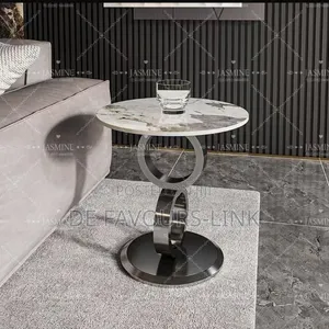 Steel Leg Marble Side Stool