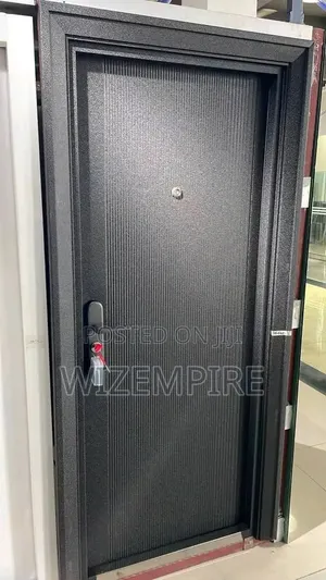 Plain Black Security 3ft Steel Doors Available