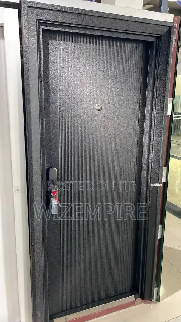 Plain Black Security 3ft Steel Doors Available