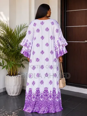 Long Boubou Gown Full Stone Front and Back