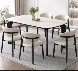 Executive Four Legged Dining Table and 6 Fabric Chairs