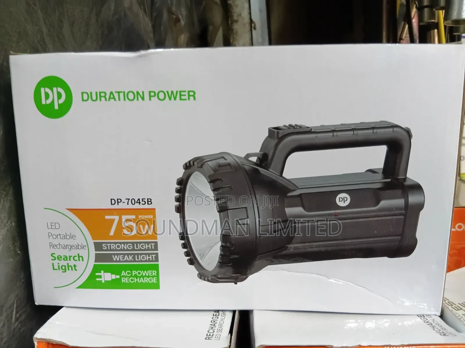 Duration Power 75w Rechargeable LED Searchlight Torchlight DP-7045B