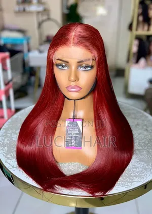 Luchi Burgundy Wine Bone Straight Hair