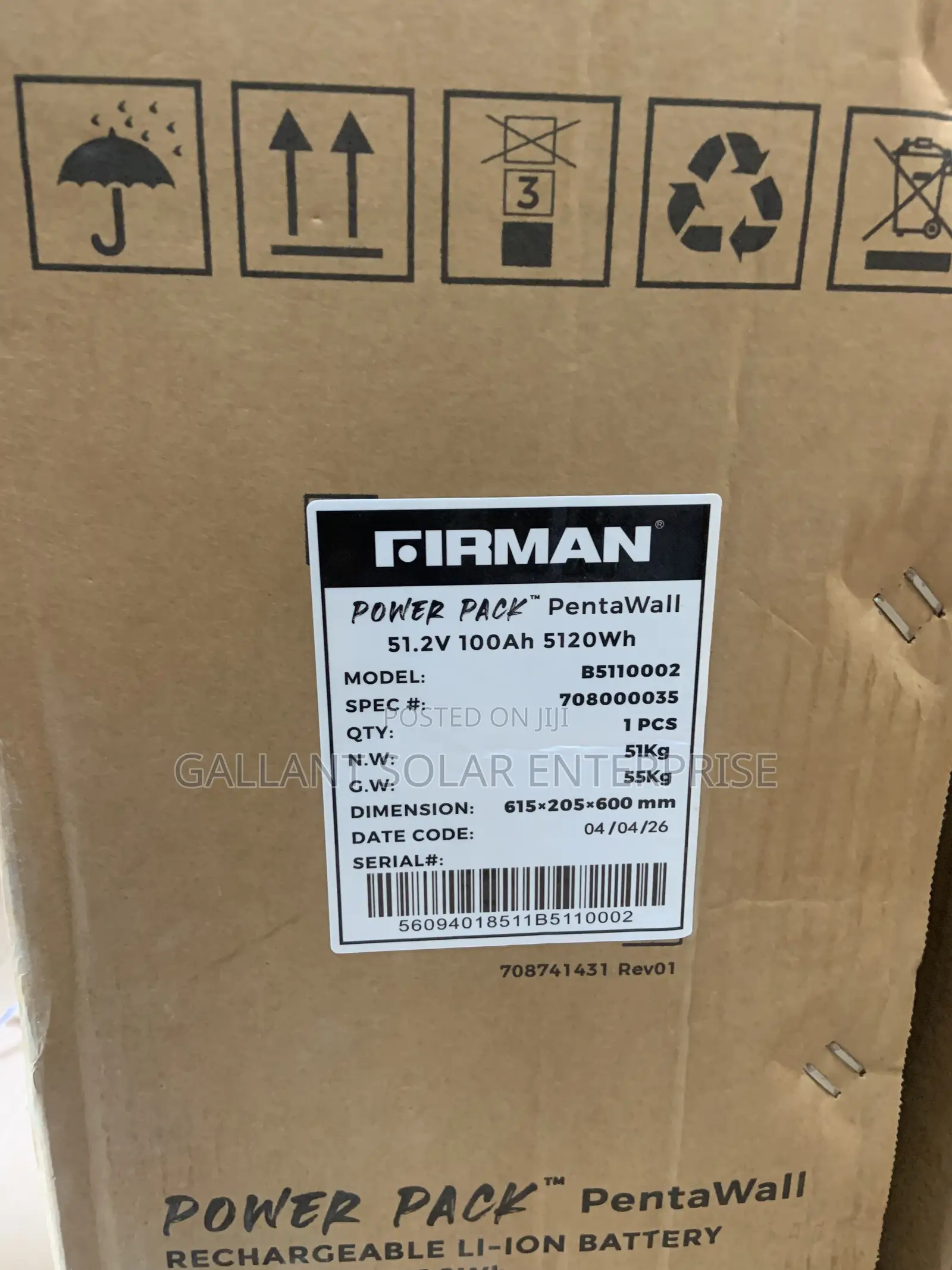Firman Lithium Battery 5kwh 48v