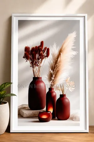 Elegant Floral Vase Wall Art 8x12 – PVC Frame