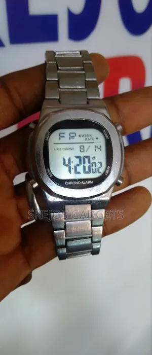 George Men's Digital Silver-Plated Wrist Watch