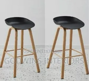 Strong Durable Plastic Bar Stool on Metal Legs(Set of 2)