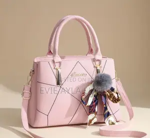 Ladies Stylish Handbag With Scarf Pom Pom