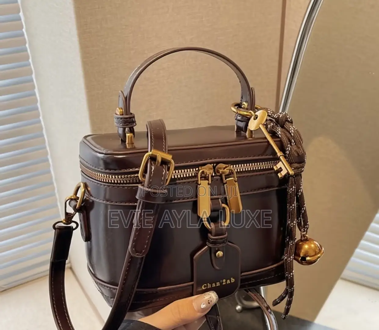 Stylish Ladies Handbag With Shoulder Strap Charm 