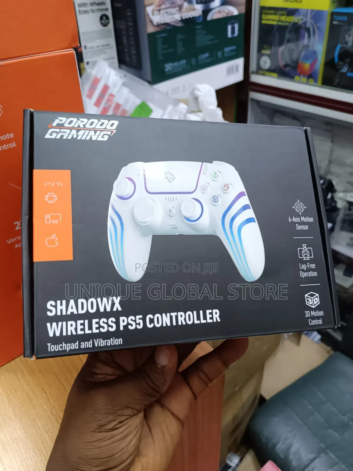 Porodo Gaming Shadowx Wireless PS5 Controller withTouchpad Vibration