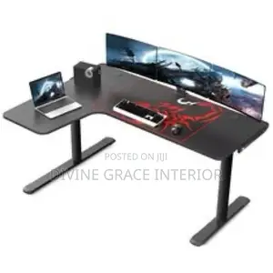 L Shape Office Height Adjustable Table