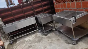 3 and 4 Compartment Stainless Steel Sink Trolley/Cart