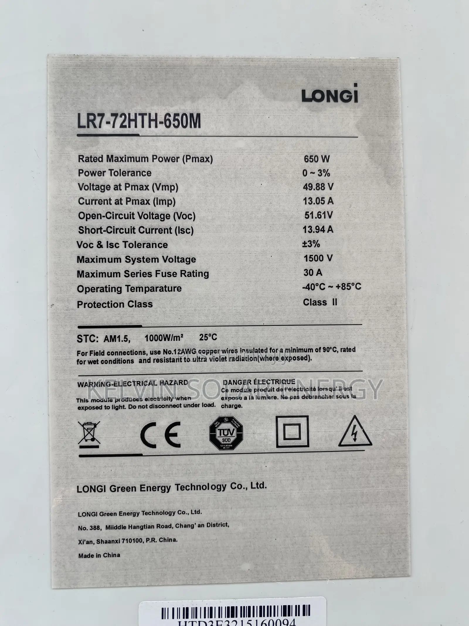650w Longi Solar Panel 144