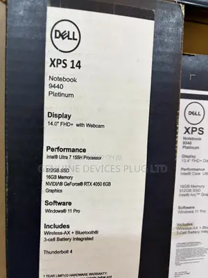 New Laptop Dell XPS 14 9440 16GB Intel Core Ultra 7 SSD 512GB