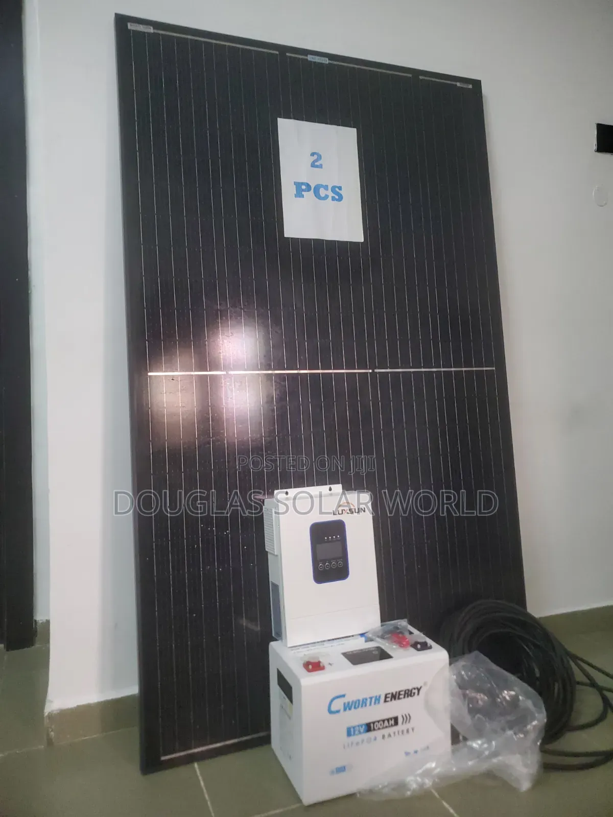 Complete 12V Solar Set-Up With 2 Unit of Mono Solar Panel