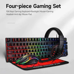 Gaming Four-Piece Gaming Combo Mouse Keyboard 4-Color