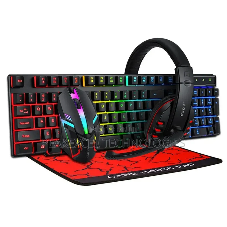 Gaming Four-Piece Gaming Combo Mouse Keyboard 4-Color