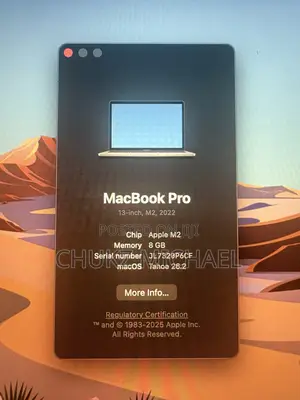 Laptop Apple MacBook Pro 2022 M2 8GB Intel Core i5 HDD+SSD 256GB