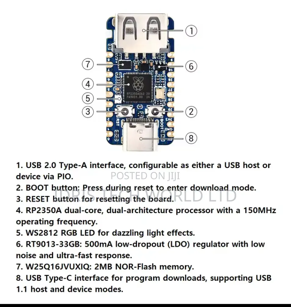 RP2350 Board , Waveshare RP2350 USB-A