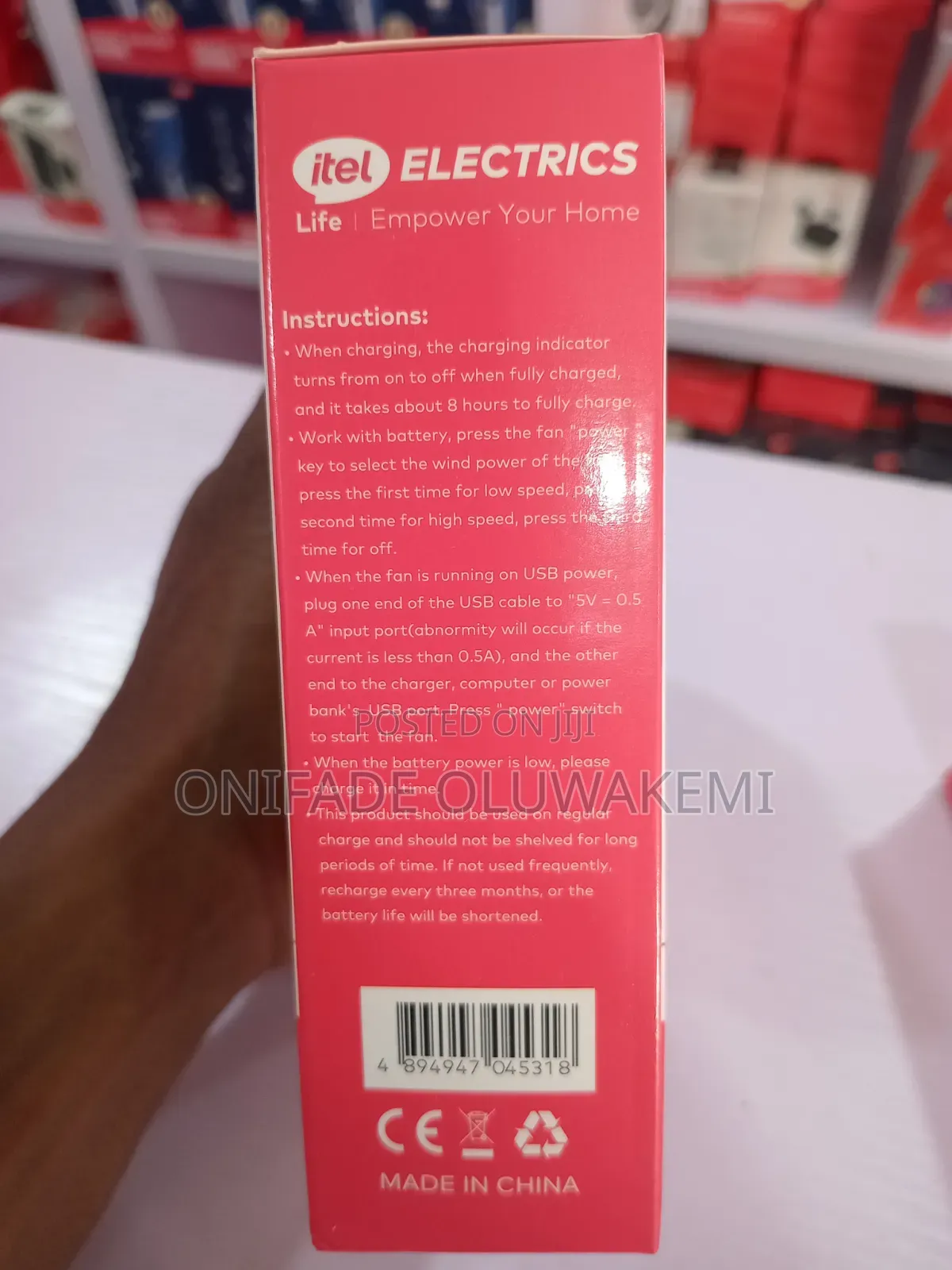 Itel Rechargeable Folding Fan