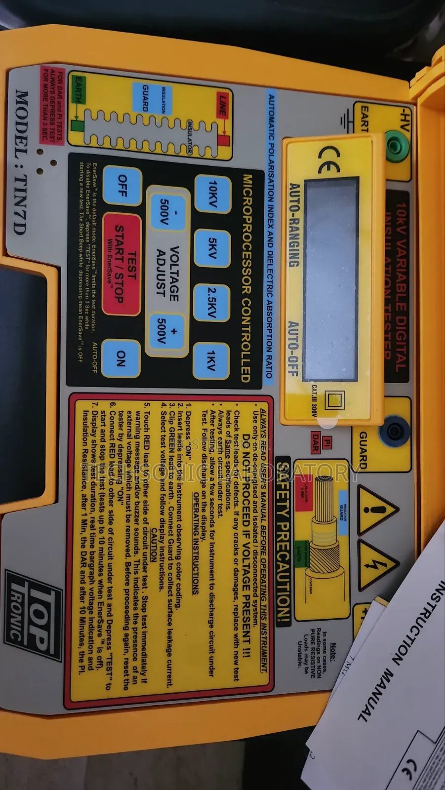 Top Tronic 10kv Digital Variable High Voltage Insulation Tester