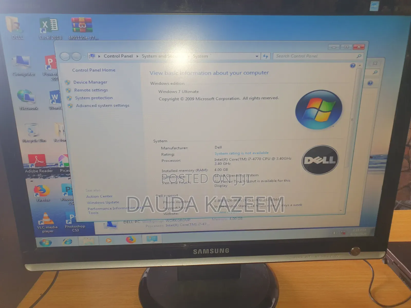 Desktop Computer Dell OptiPlex 9020 4GB Intel Core i7 HDD+SSD 500GB