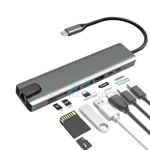 8 in 1 Type C USB-C to HDMI RJ45 Gigabit Ethernet Adapter
