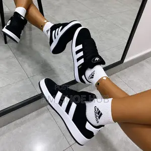 Black and White Adidas Sneakers