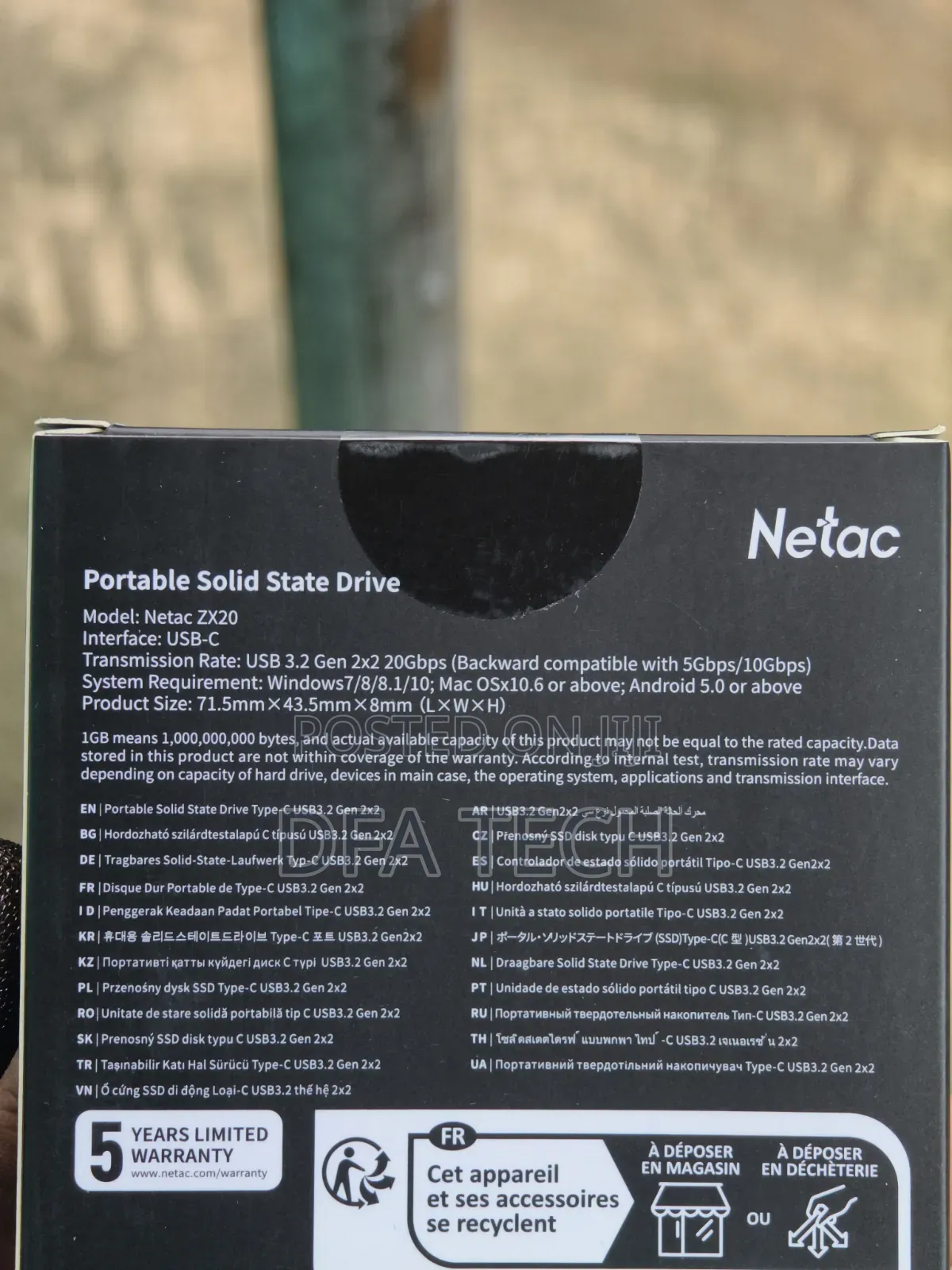 512GB Netac ZX20 2000mb/S Portable External SSD Drive