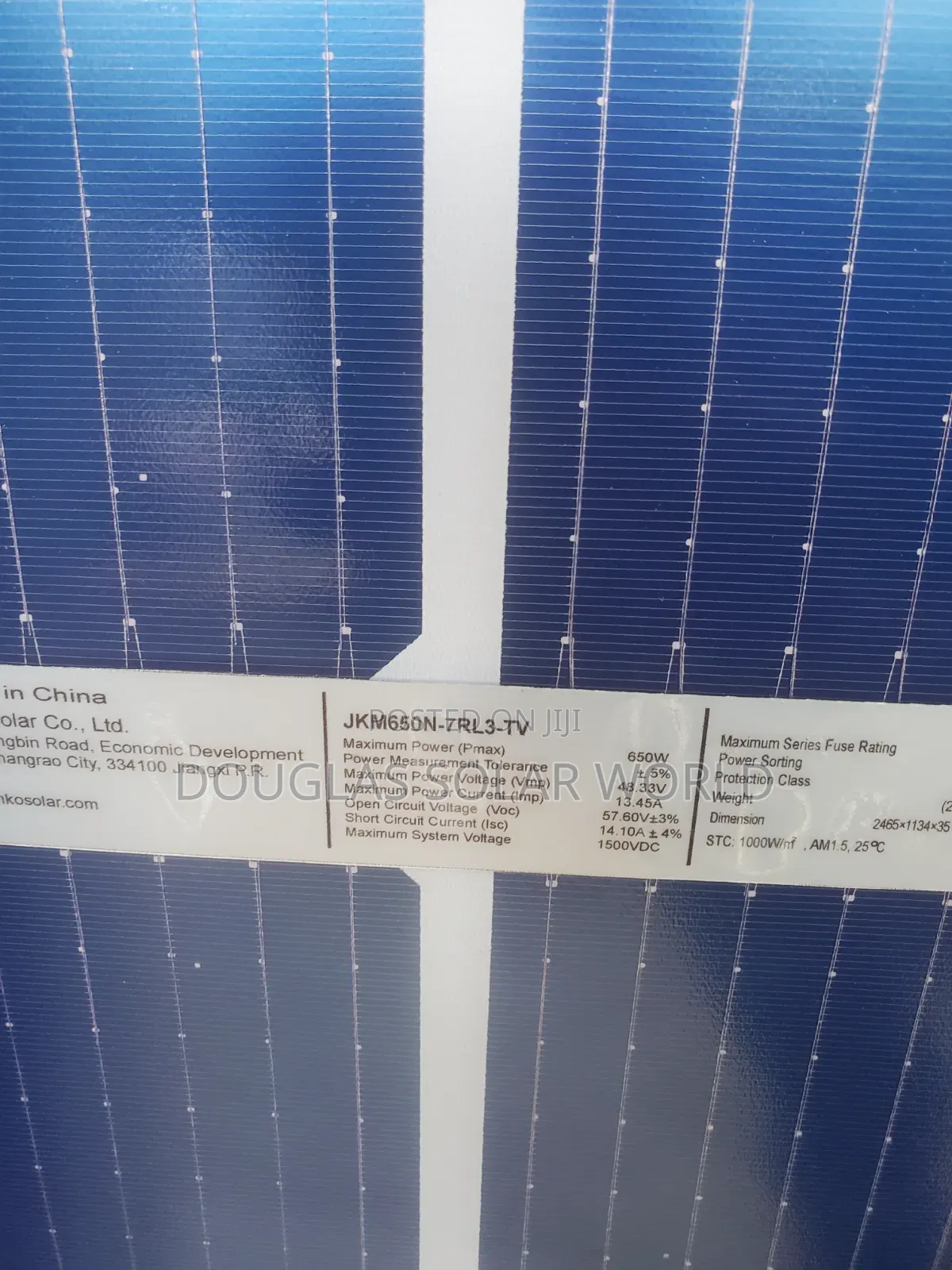 Jinko 650W Monocrystalline Bifacial Solar Panel