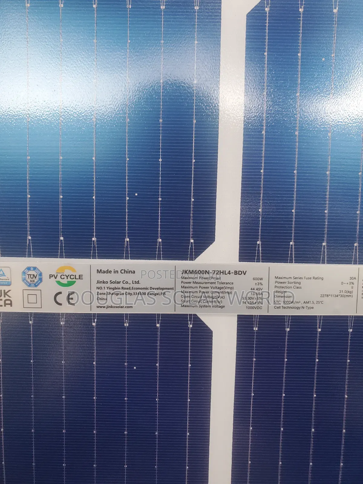 Jinko 600W Mono Bifacial Solar Panel