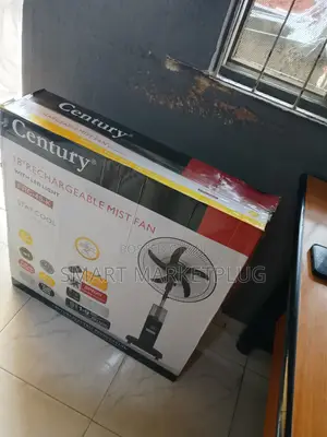 NEW-IN Century 18" Rechargeable Mist Fan With Digital Battery Display
