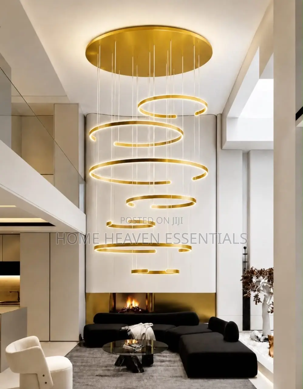 Adjustable High Ceiling Living Room/Staircase Chandelier