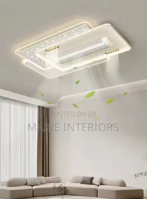 Ceiling Mounted BLADELESS Fan Chandelier for Living Room