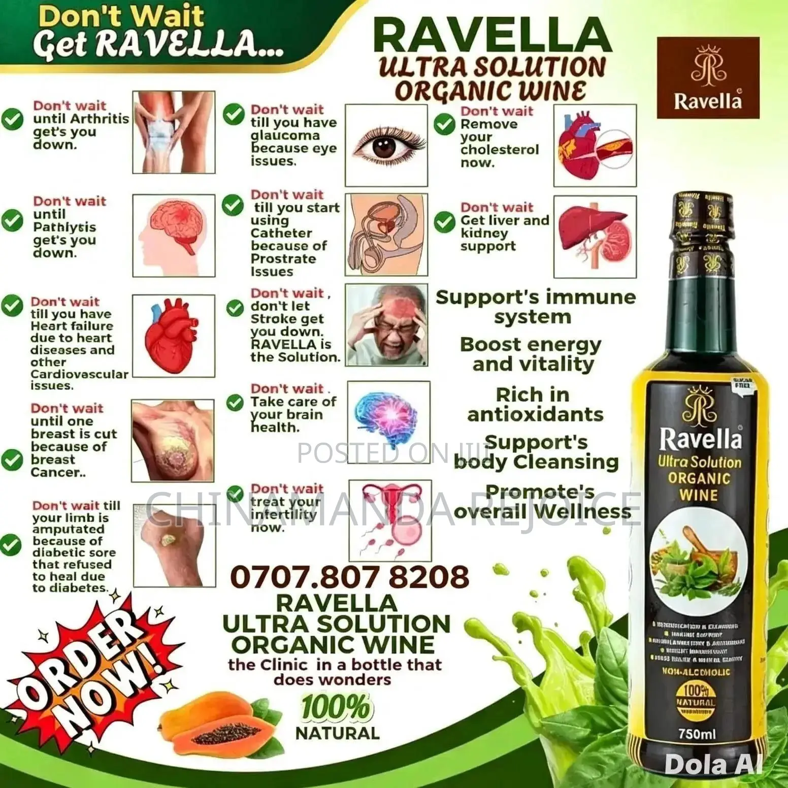 Ravella Ultra Solution Organic Wine — 100% Natural