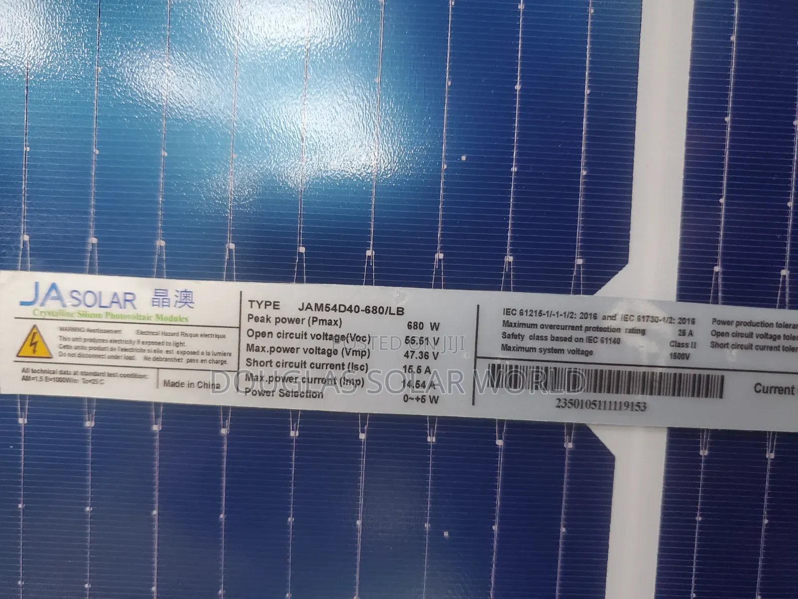 JA Solar 680W Mono Bifacial Solar Panel