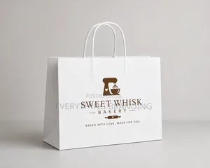 A3 White Kraft Paper Bag for Shopping, Food Retail Promoting