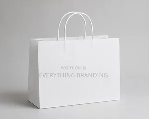 A3 White Kraft Paper Bag for Shopping, Food Retail Packaging