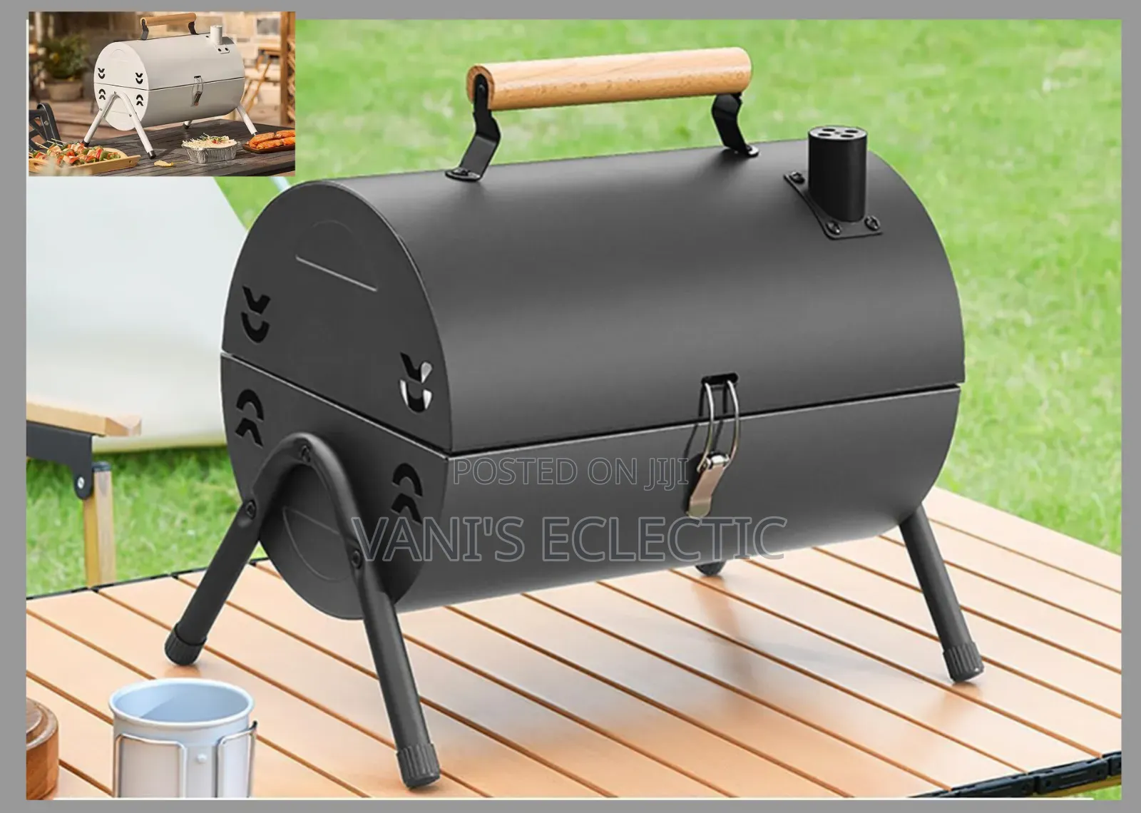 Premium Multifunctional 2-in-1 Foldable Charcoal BBQ Barrel Grill