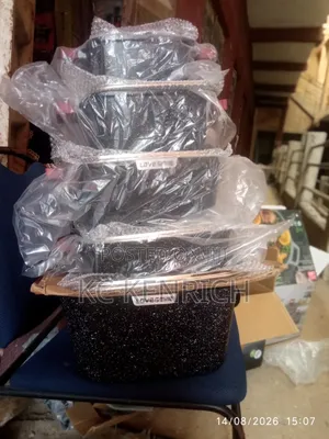 Black Colour Granite Cooking Pot, 5 Set, Glass Cover