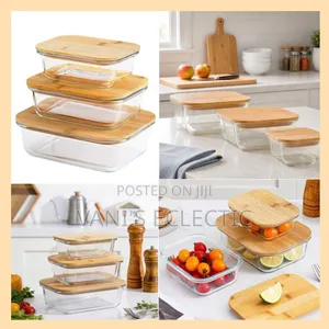 3-Piece Rectangular Borosilicate Glass Food Storage Containers