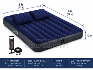 3 Person Inflatable Airbed With 2 Pillows and Pump
