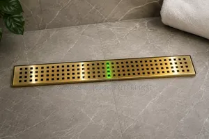 Elegant Gold-Finish Linear Floor Drain