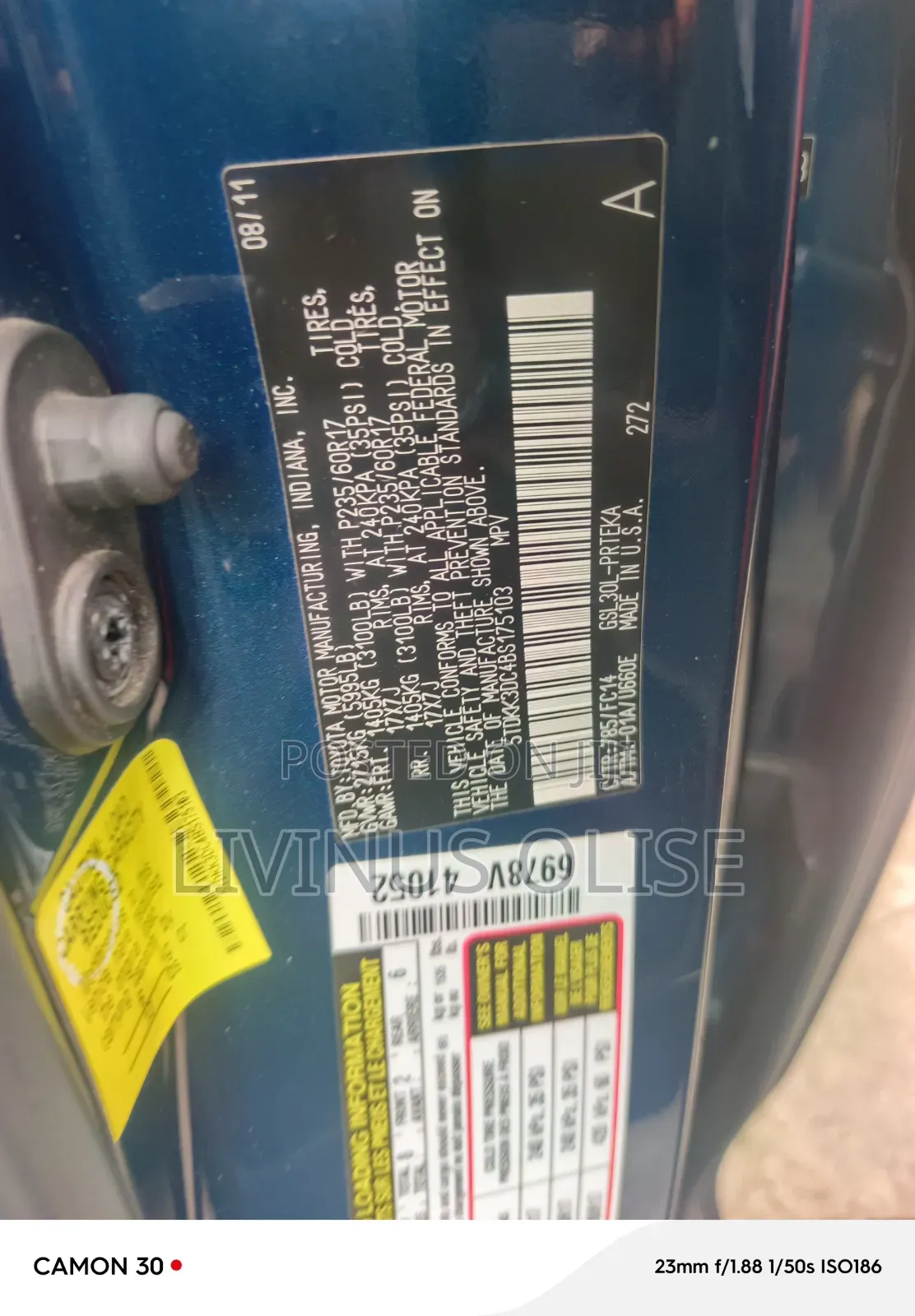 Toyota Sienna 2012 Blue
