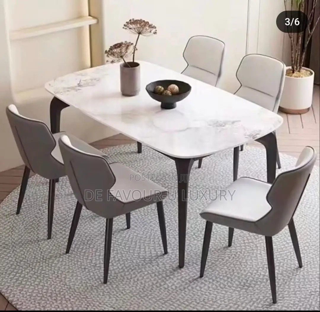 Marble Dining Table by 6 Chairs