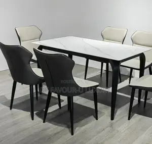 Marble Dining Table by 6 Chairs